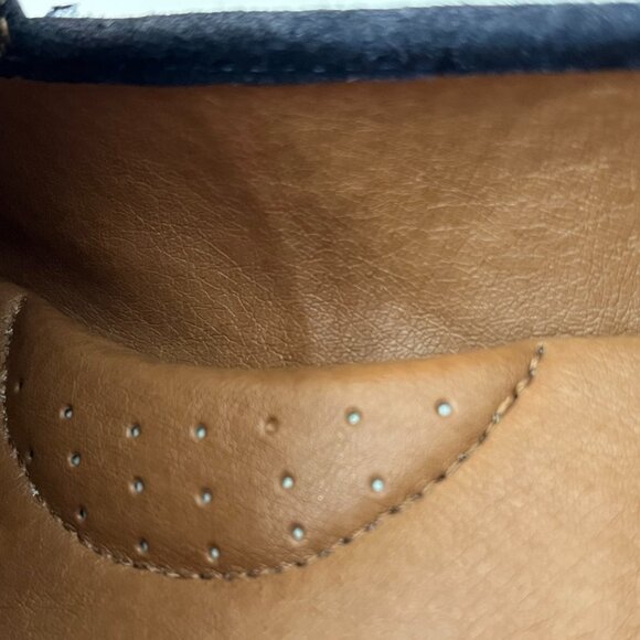 Sofft Napoli Navy Suede Leather Stacked Heels Slip on Loafers ~ Women's Size 8M - Picture 7 of 13